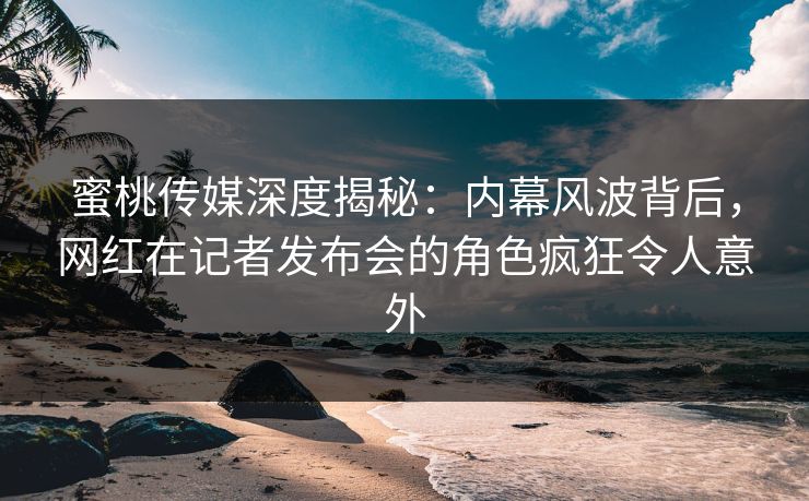 蜜桃传媒深度揭秘：内幕风波背后，网红在记者发布会的角色疯狂令人意外
