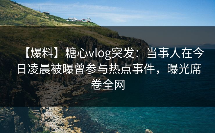 【爆料】糖心vlog突发:当事人在今日凌晨被曝曾参与热点事件,曝光席卷全网 【爆料】糖心vlog突发:当事人在今日凌晨被曝曾参与热点事件,曝光席卷全网